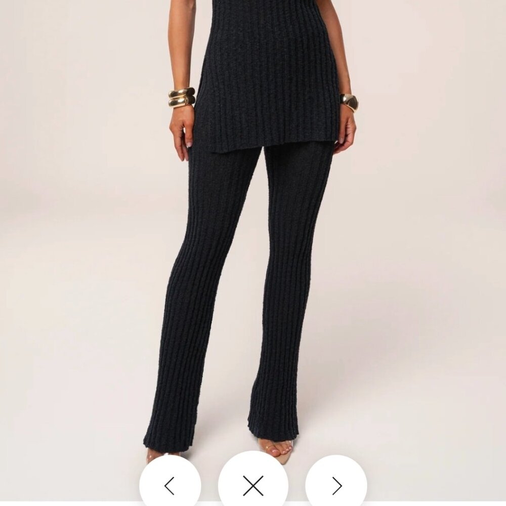 Jluxlabel Black Lanah Knit Flare Pants SZ (M)